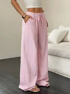 The Amélie — Casual Solid Wide-Leg Pants - SET 2 PIECES