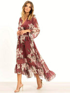 The Amélie — Floral Kimono-Sleeve Midi Dress