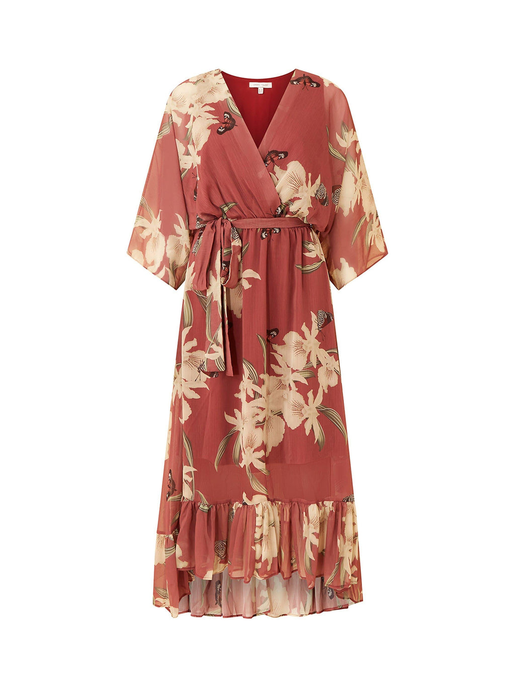 The Amélie — Floral Kimono-Sleeve Midi Dress