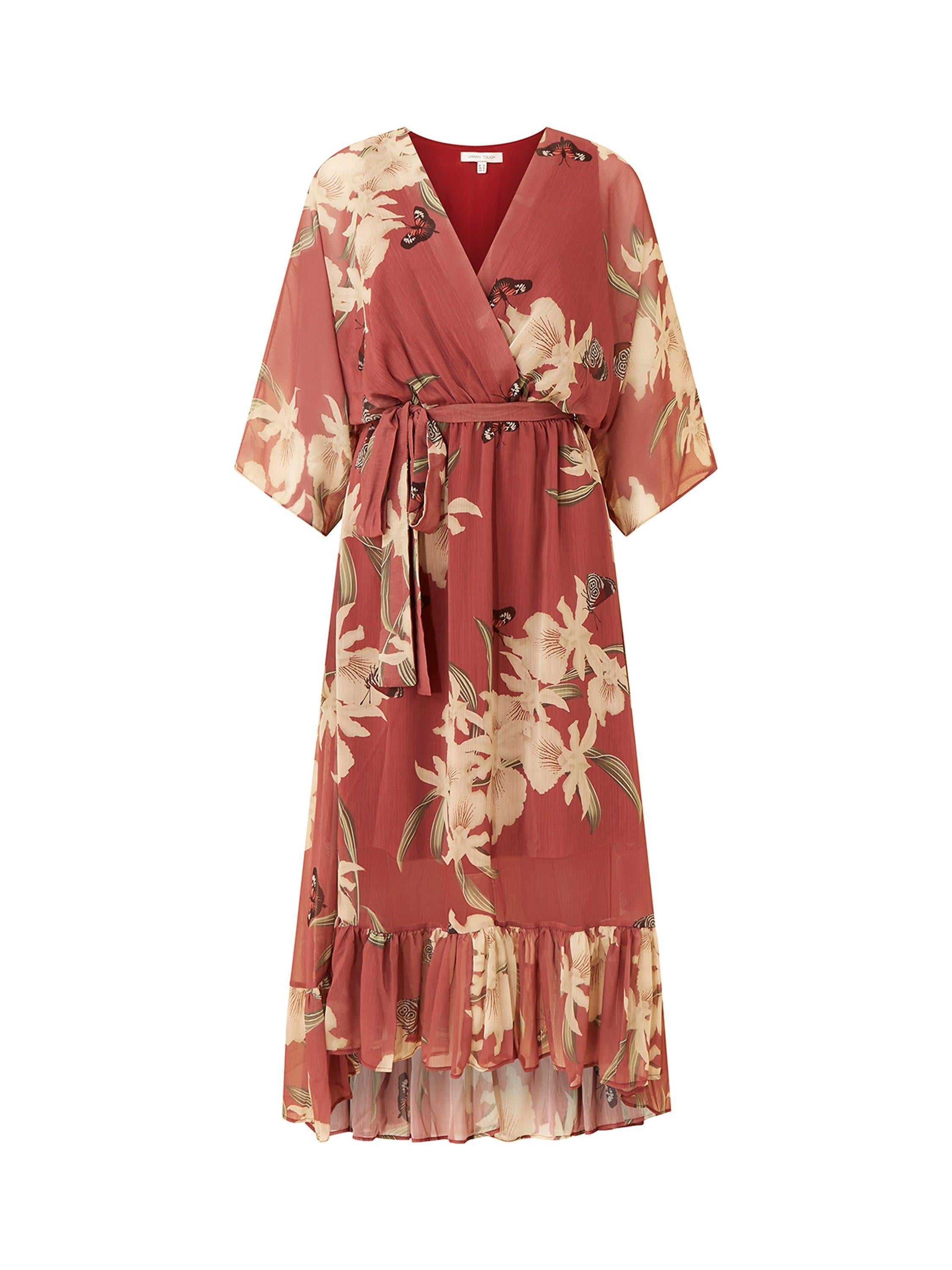 The Amélie — Floral Kimono-Sleeve Midi Dress