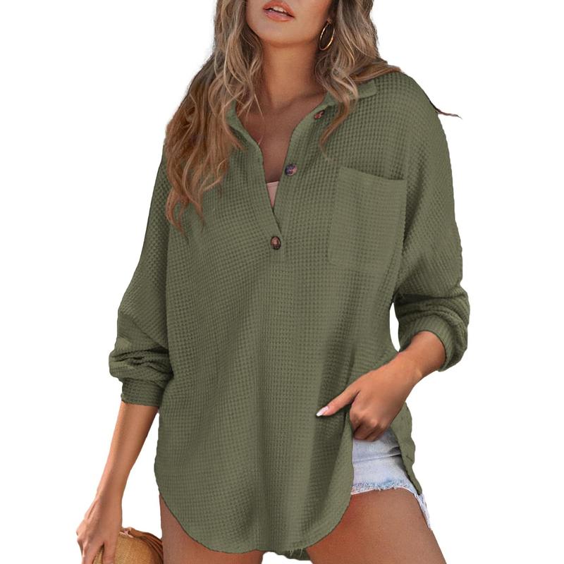 The Joséphine — Waffle-Knit V-Neck Sweater