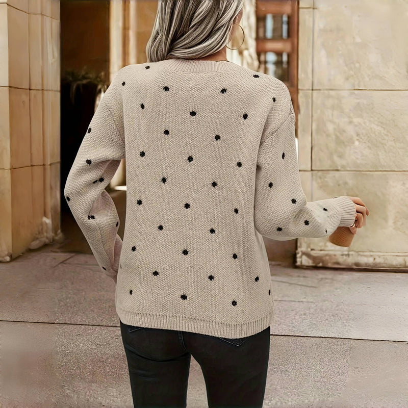 The Astrid — Polka Dot Knit Sweater