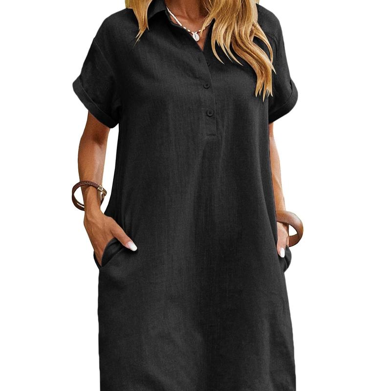 The Odile — Relaxed Linen-Blend Midi Dress