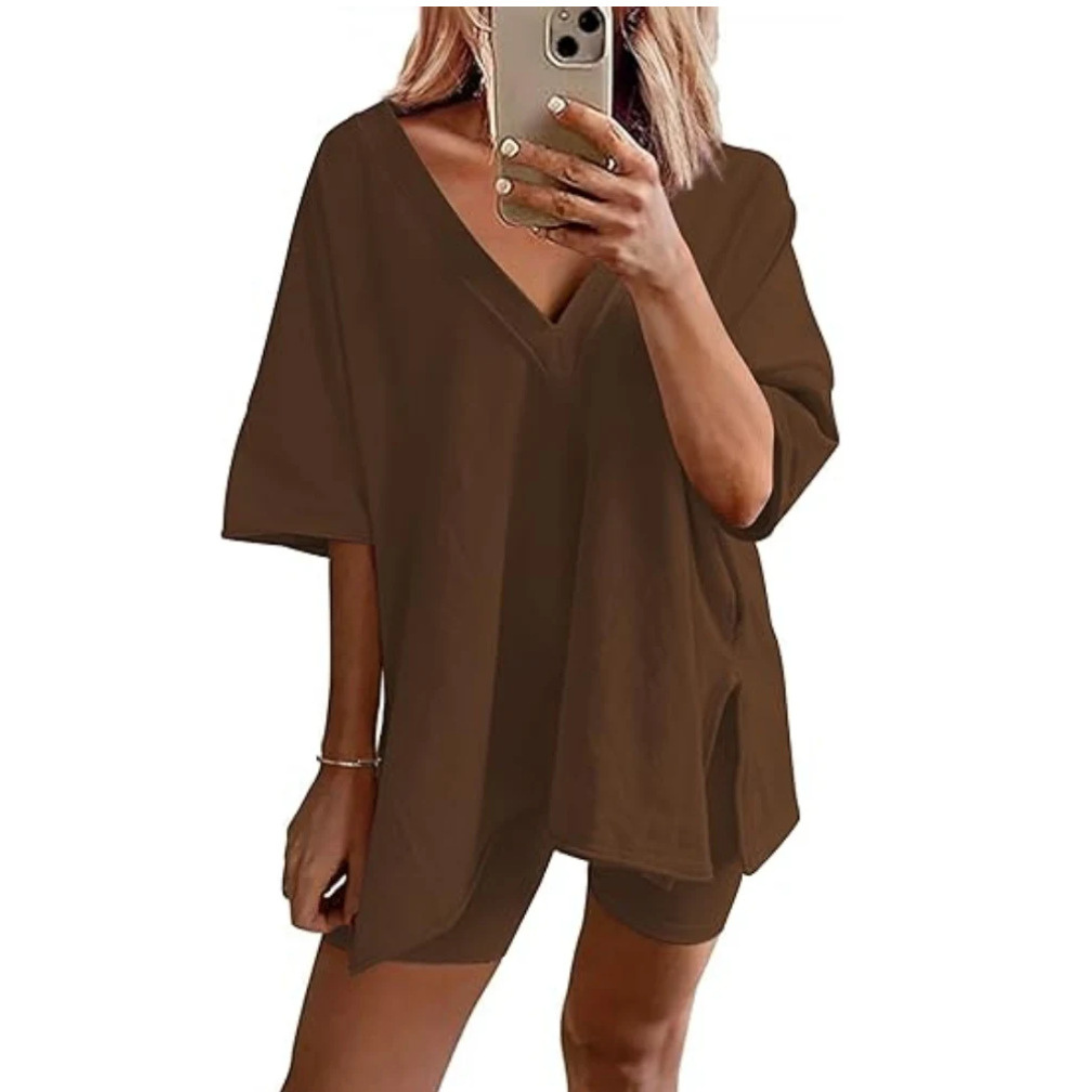 The Camille — V-Neck Cotton Short Set