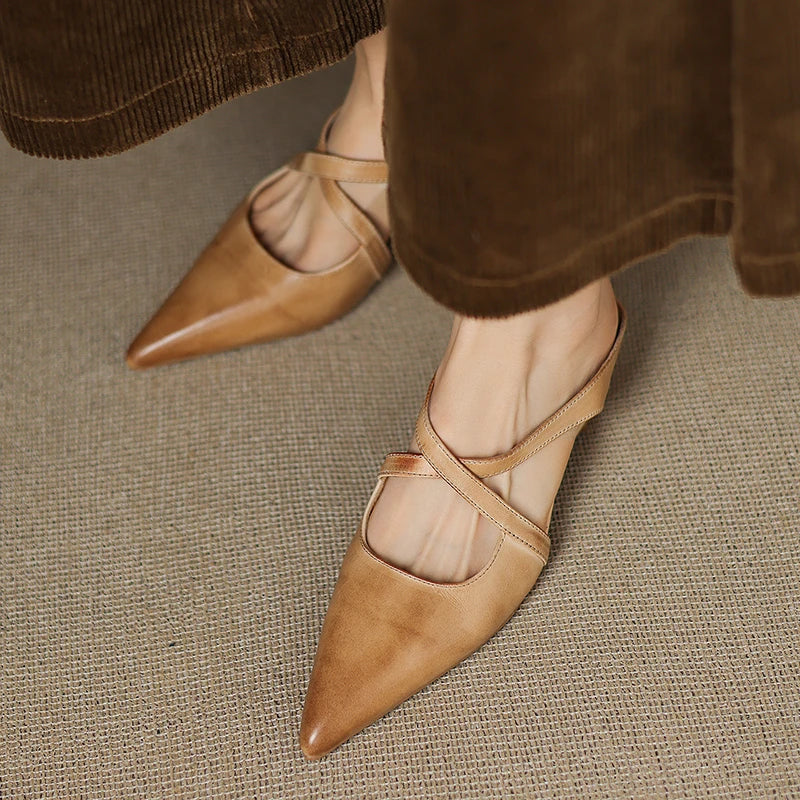Vivienne — Pointed Slip-On Comfort Mules