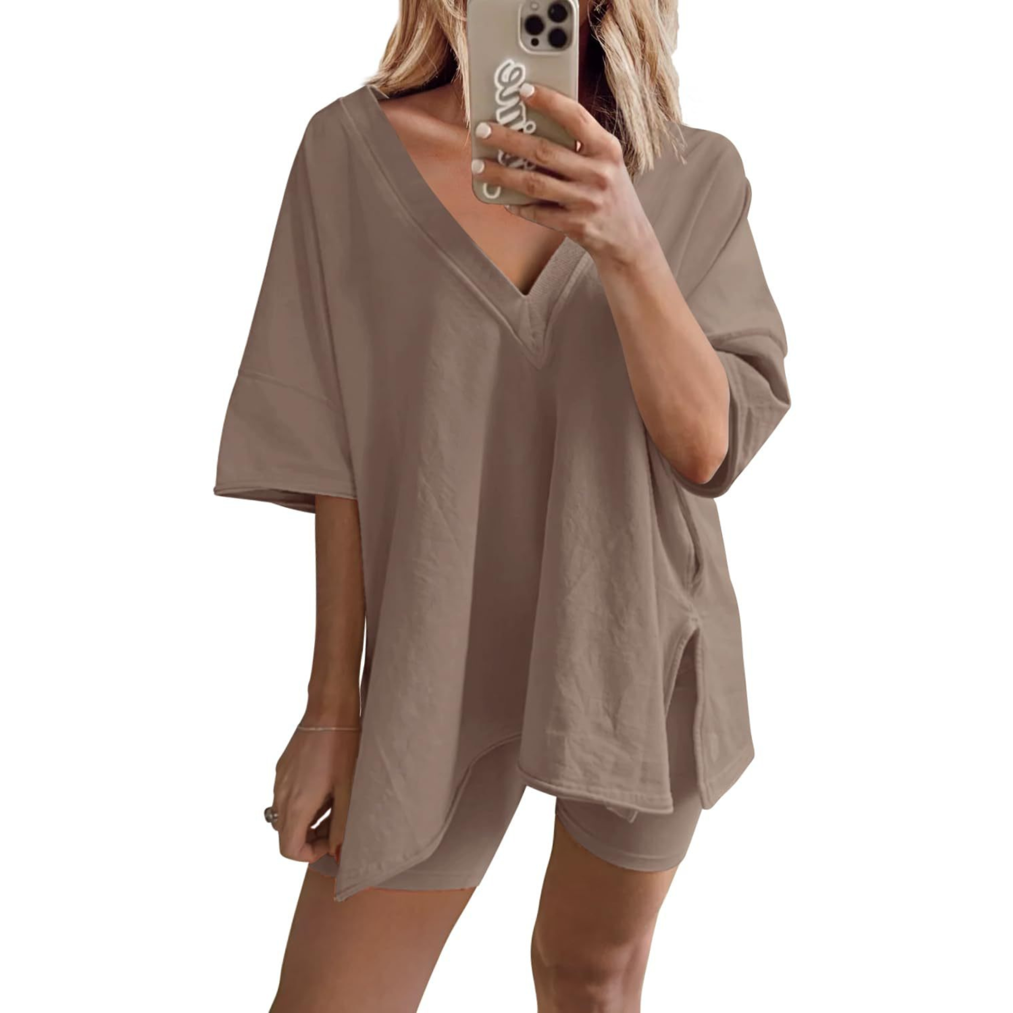 The Camille — V-Neck Cotton Short Set