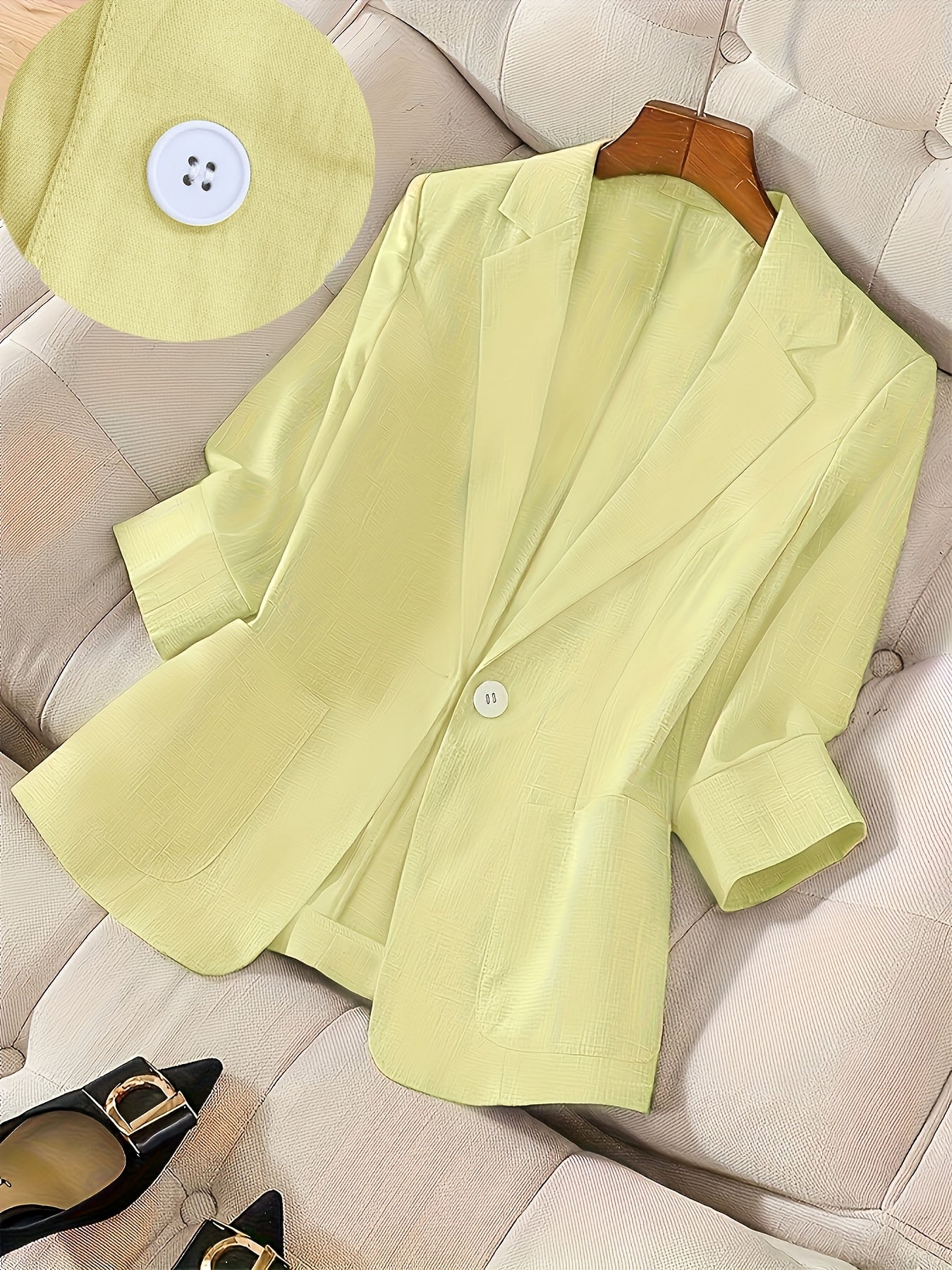 Camille — Soft Three-Quarter Sleeve Tailored Jacket