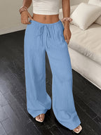 The Amélie — Casual Solid Wide-Leg Pants - SET 2 PIECES