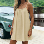 Solene — Ruched Backless Cami Mini Dress
