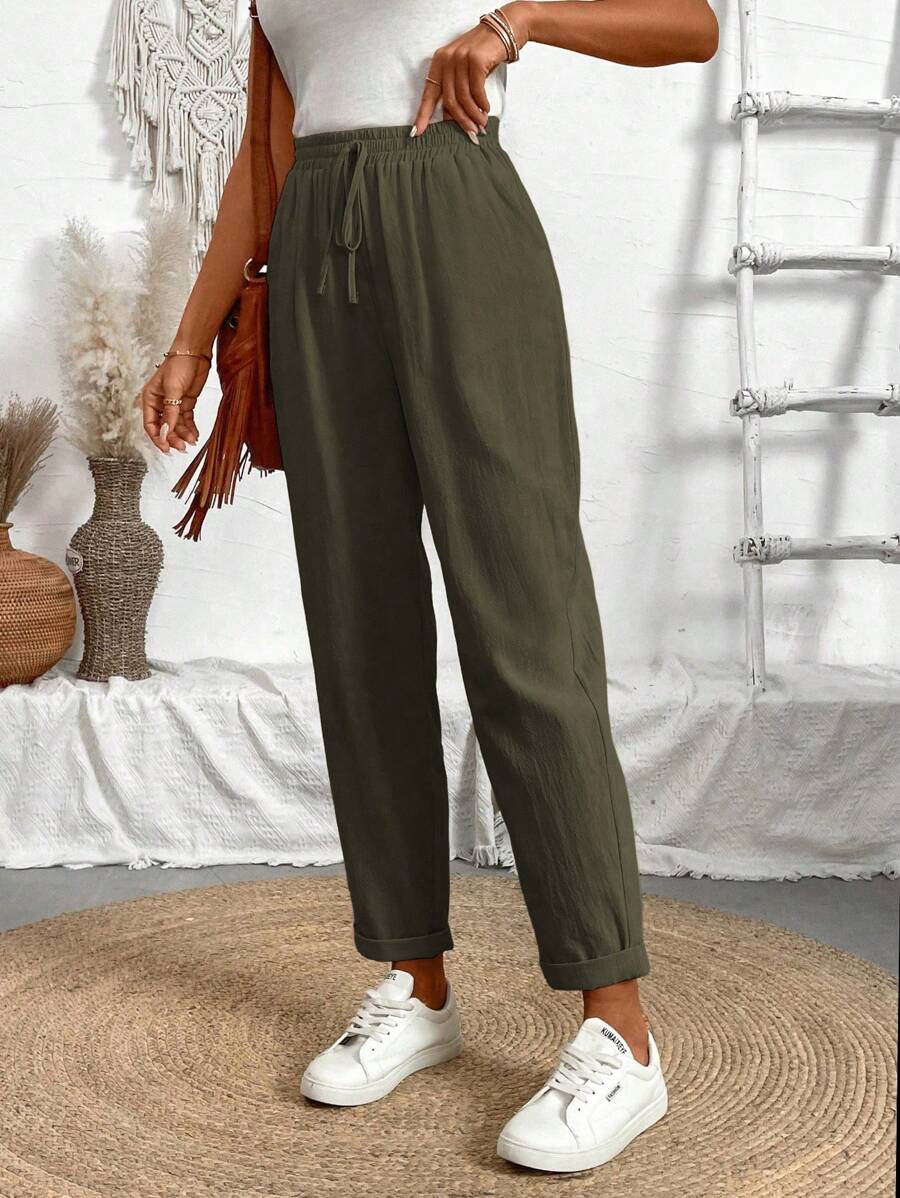 Juliette — Tapered Khaki Casual Summer Pants