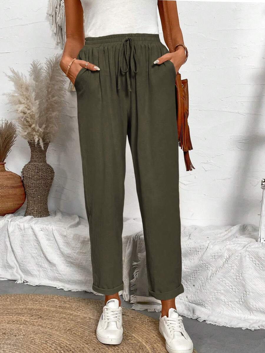 Juliette — Tapered Khaki Casual Summer Pants