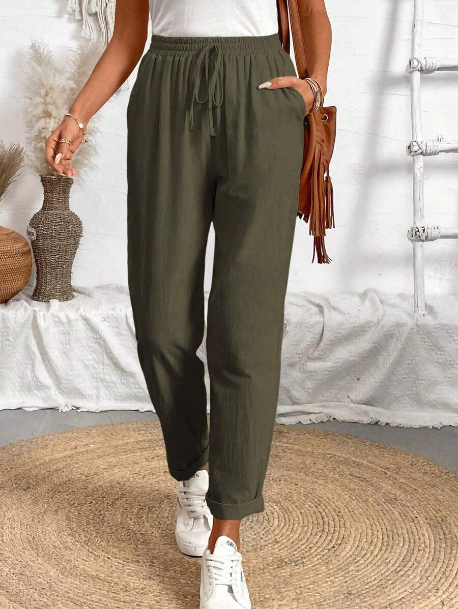 Juliette — Tapered Khaki Casual Summer Pants