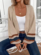 Noémie — Colourblock Striped Knit Cardigan