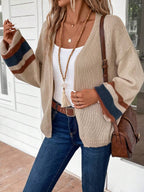 Noémie — Colourblock Striped Knit Cardigan
