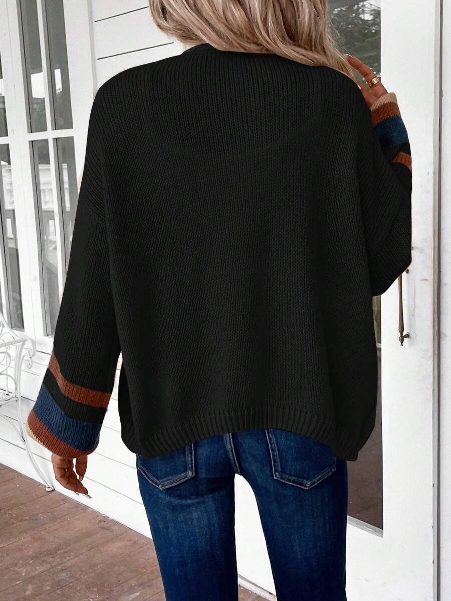 Noémie — Colourblock Striped Knit Cardigan