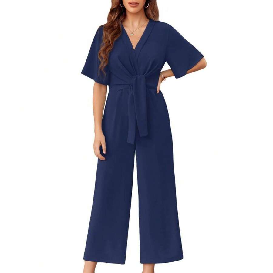 Gabriella — Elegant Tie-Knot Summer Jumpsuit