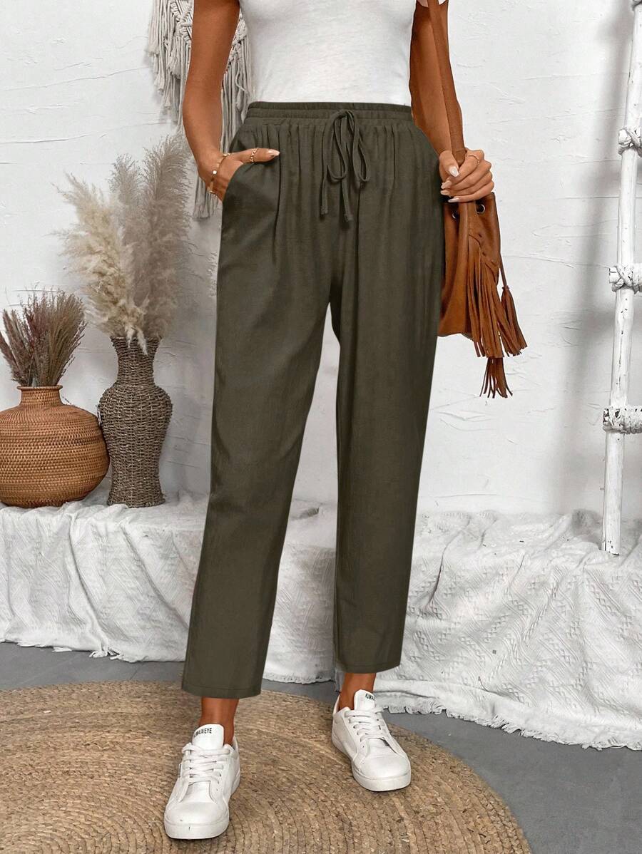 Juliette — Tapered Khaki Casual Summer Pants