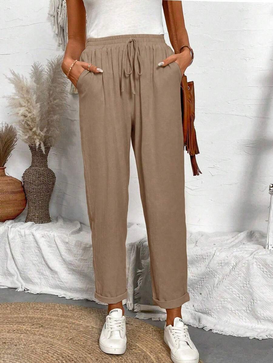 Juliette — Tapered Khaki Casual Summer Pants