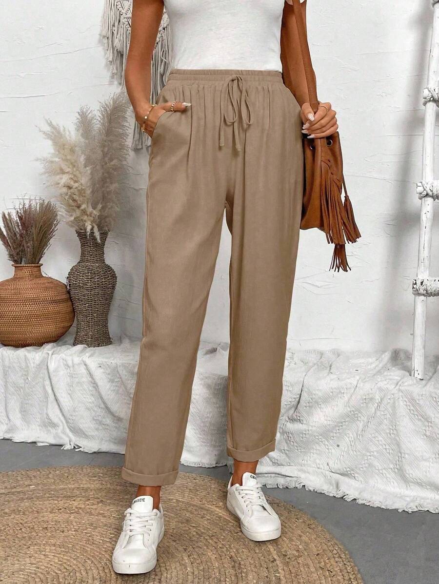 Juliette — Tapered Khaki Casual Summer Pants