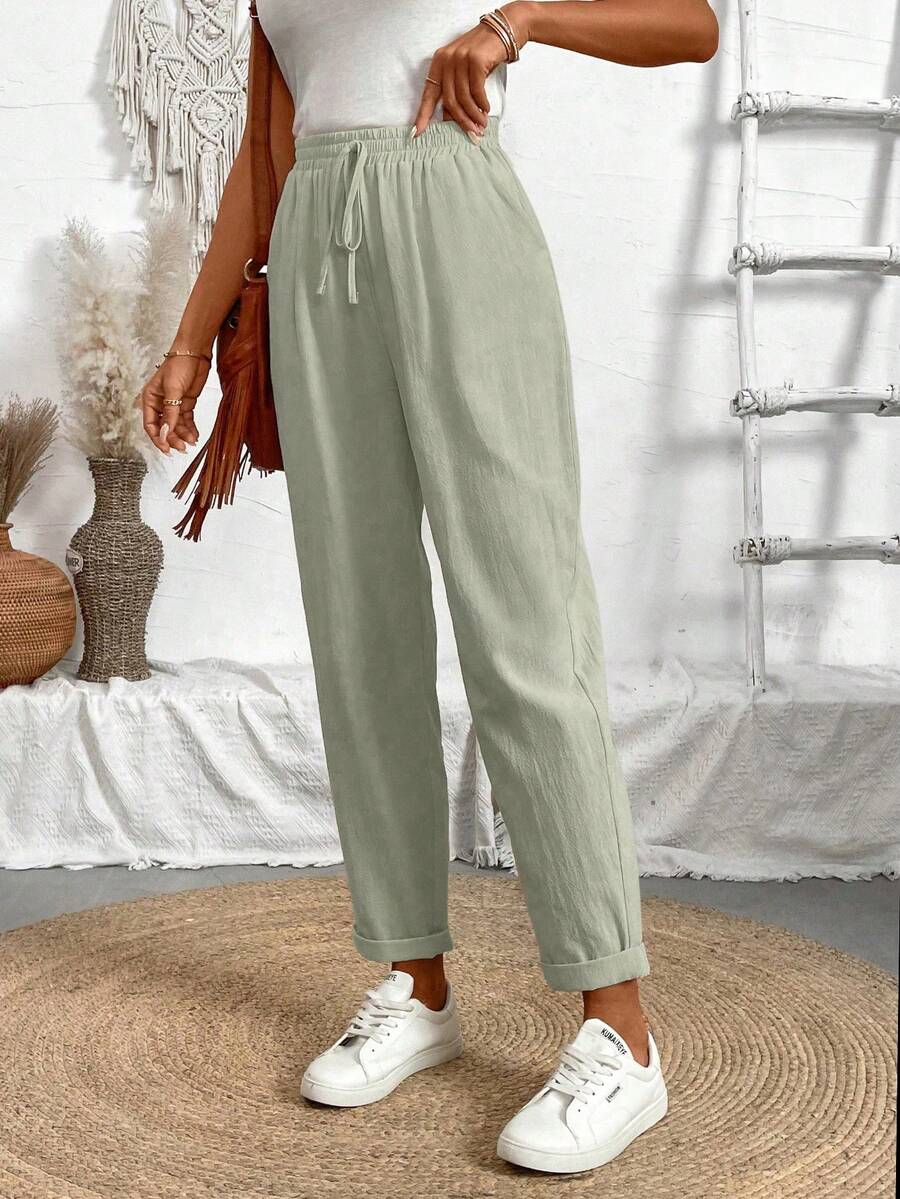 Juliette — Tapered Khaki Casual Summer Pants