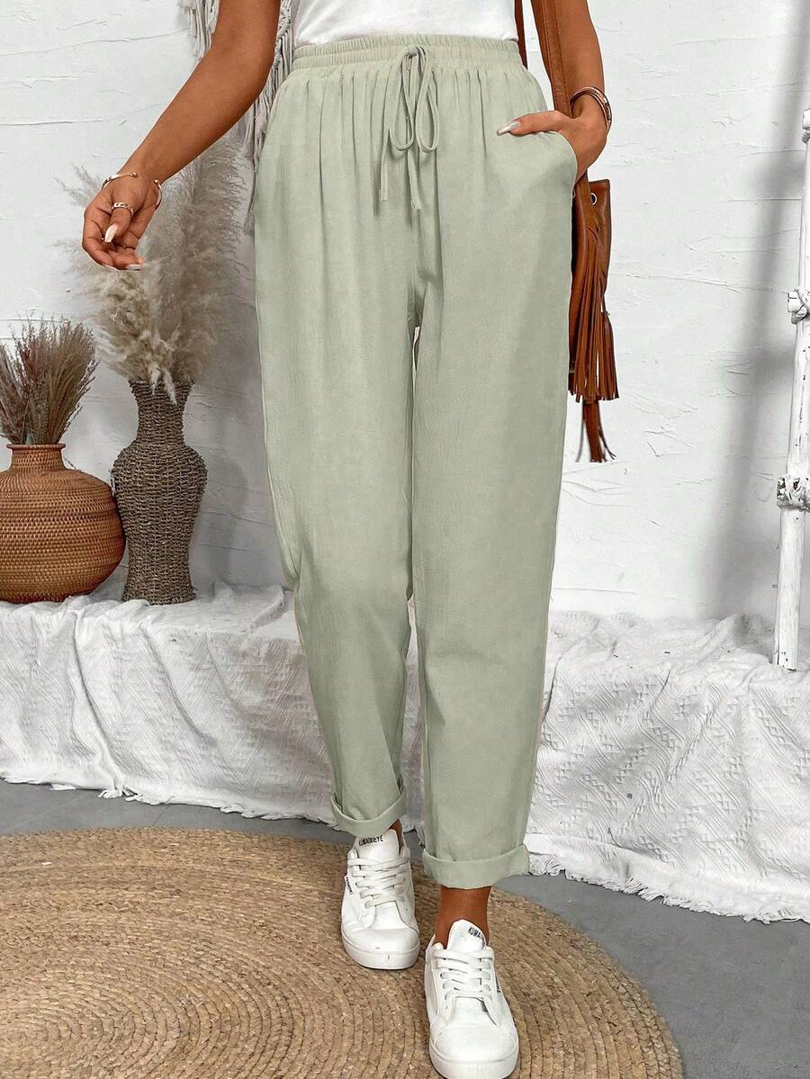Juliette — Tapered Khaki Casual Summer Pants