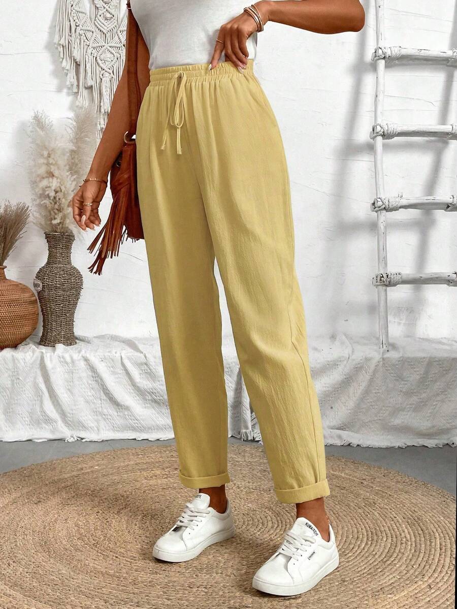 Juliette — Tapered Khaki Casual Summer Pants