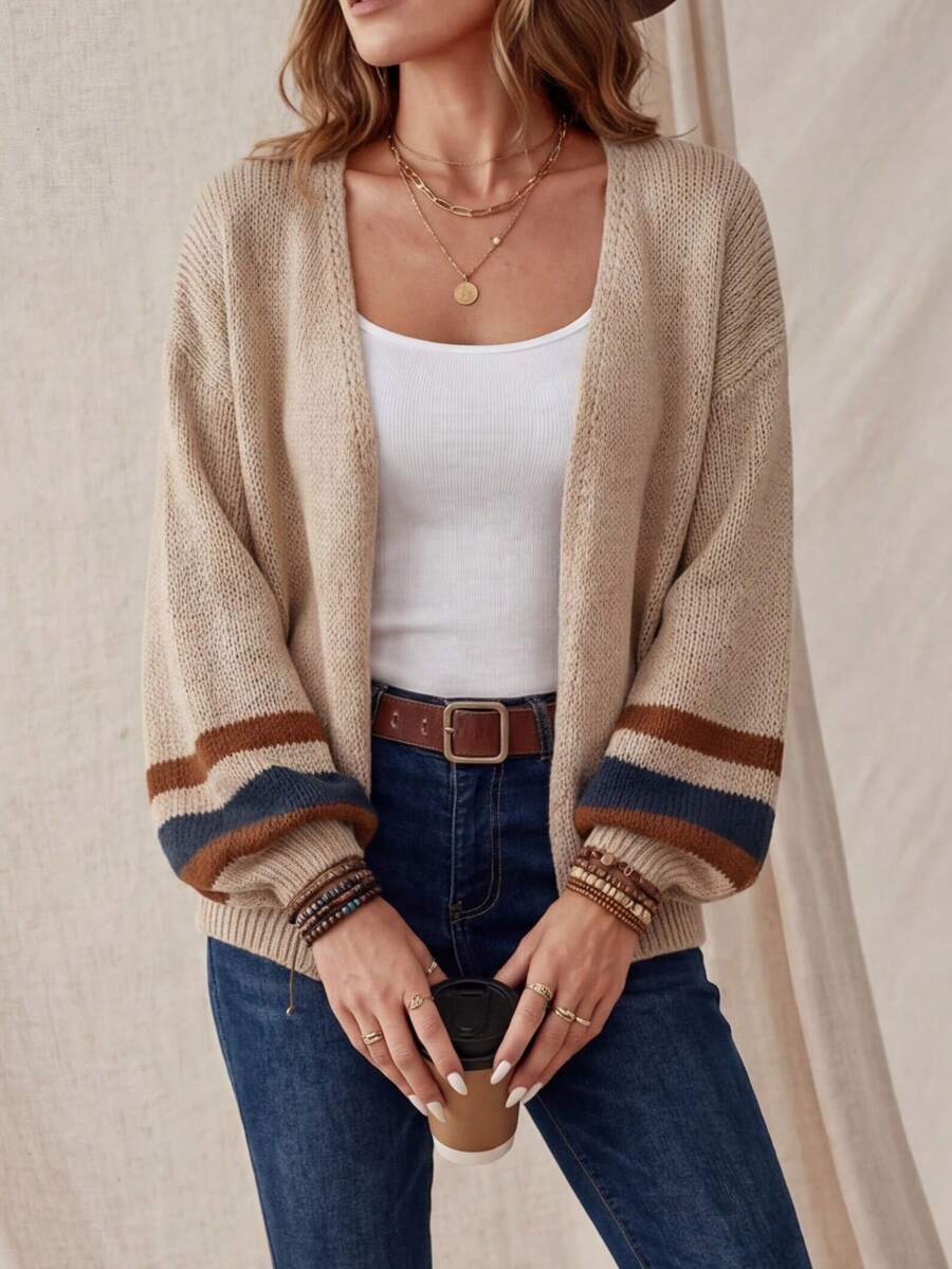 Noémie — Colourblock Striped Knit Cardigan