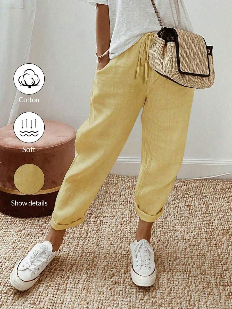 Juliette — Tapered Khaki Casual Summer Pants