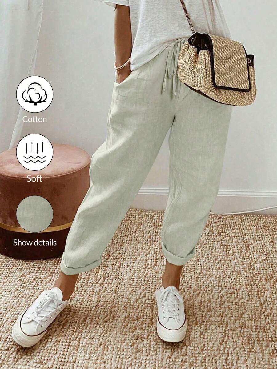Juliette — Tapered Khaki Casual Summer Pants