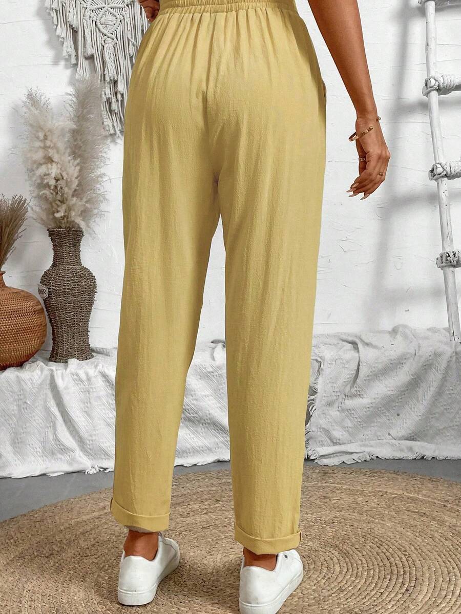 Juliette — Tapered Khaki Casual Summer Pants