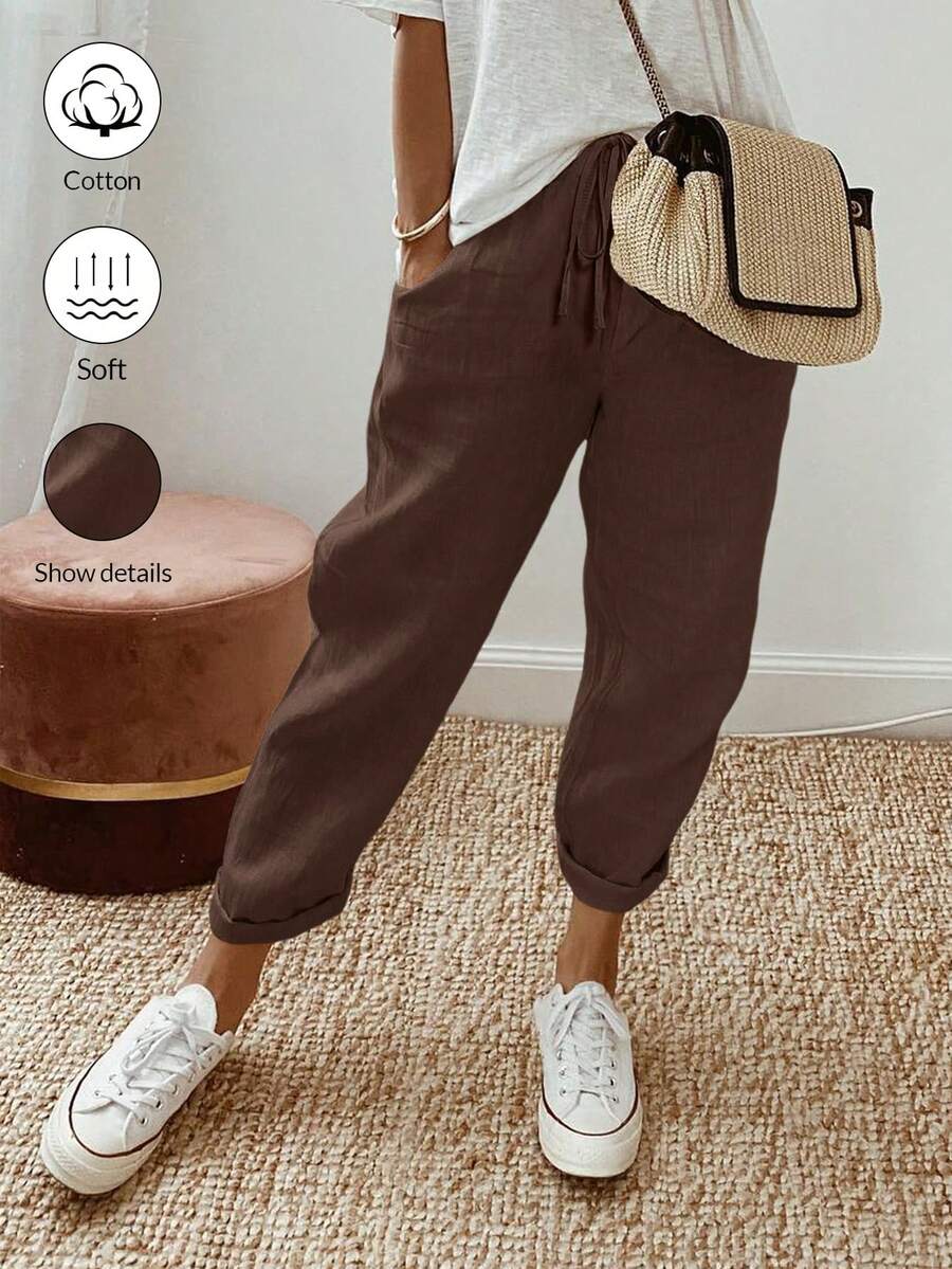 Juliette — Tapered Khaki Casual Summer Pants