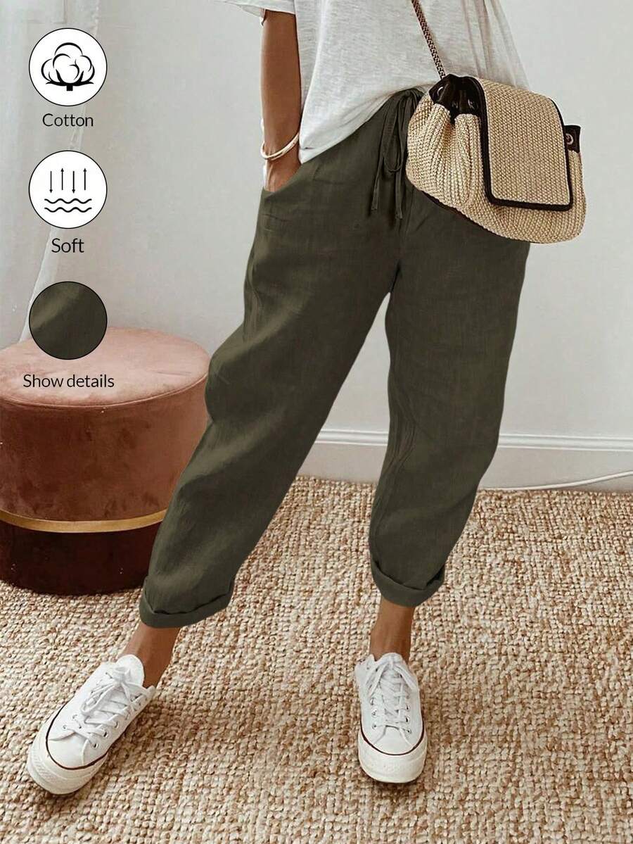 Juliette — Tapered Khaki Casual Summer Pants
