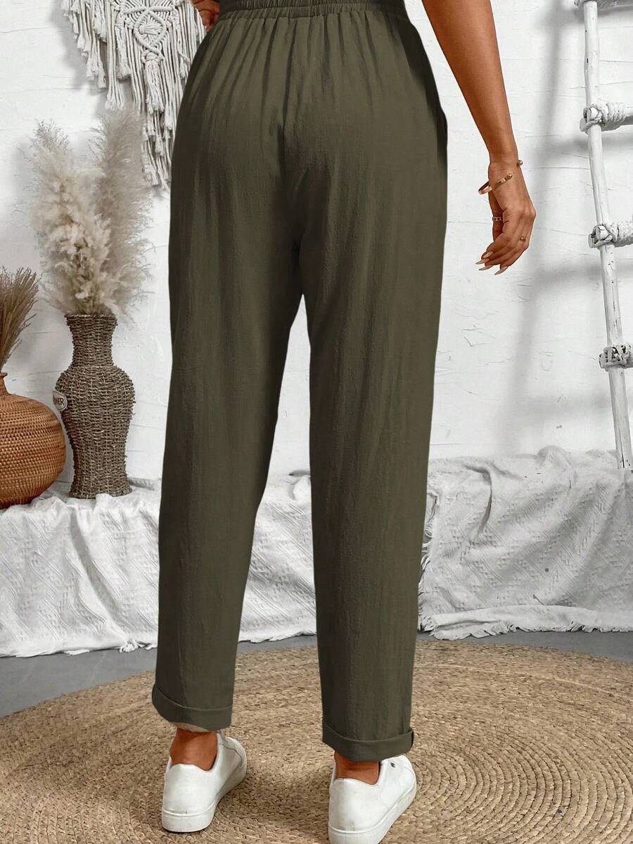 Juliette — Tapered Khaki Casual Summer Pants