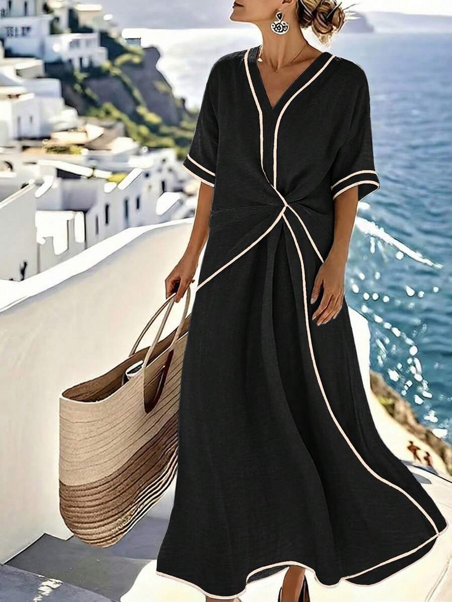 Hazel Relaxed Wrap-Around Dress