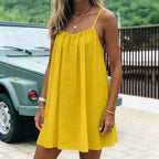 Solene — Ruched Backless Cami Mini Dress
