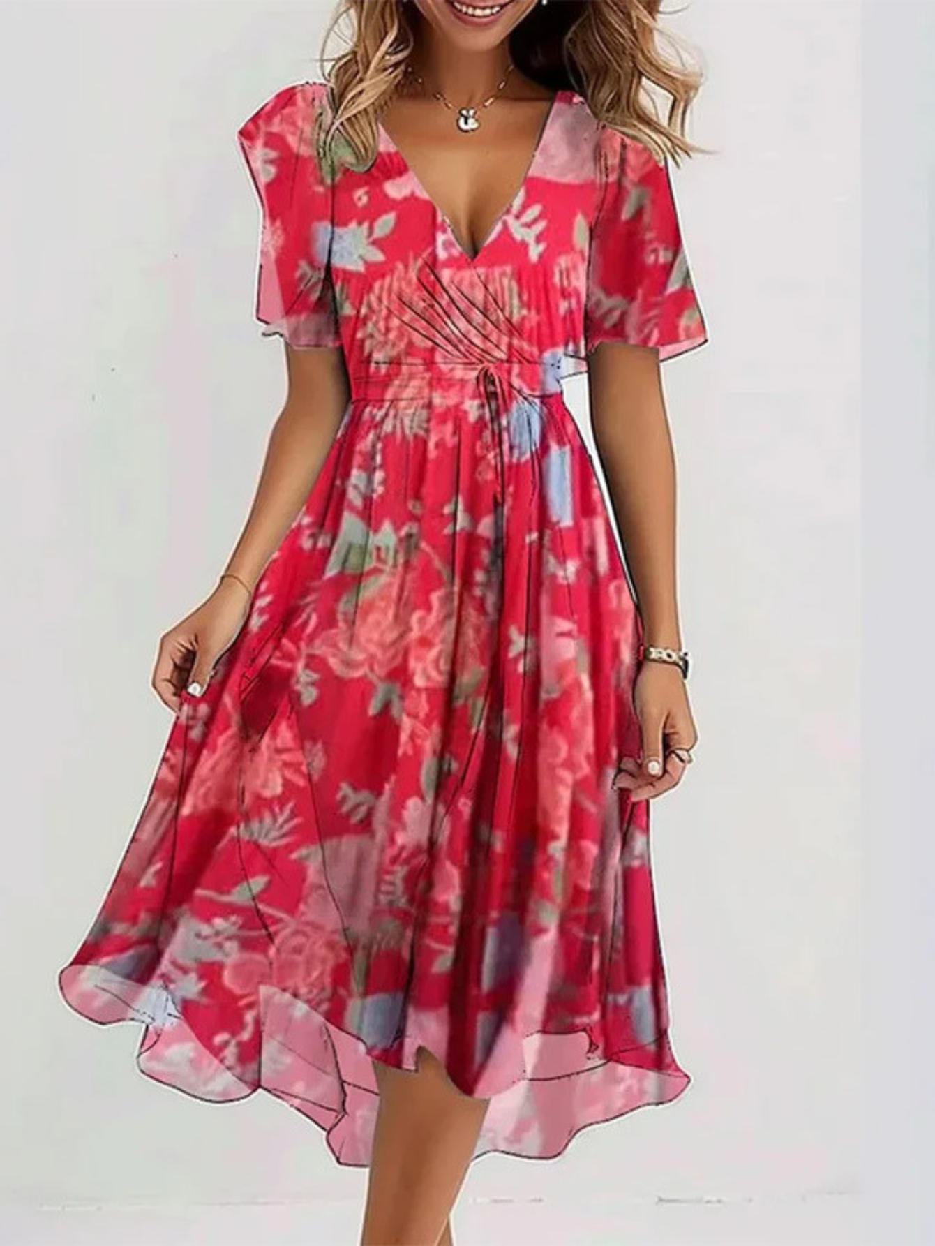 The Lavinia — Vibrant Boho Midi Dress