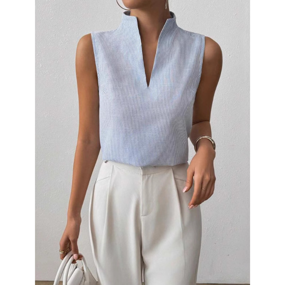 The Elodie — Sleeveless Stripe Knit Top