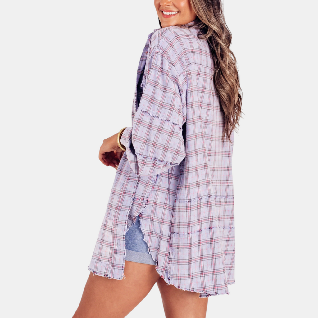 Joséphine — Raw Hem Flannel Shirt