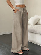 The Amélie — Casual Solid Wide-Leg Pants - SET 2 PIECES