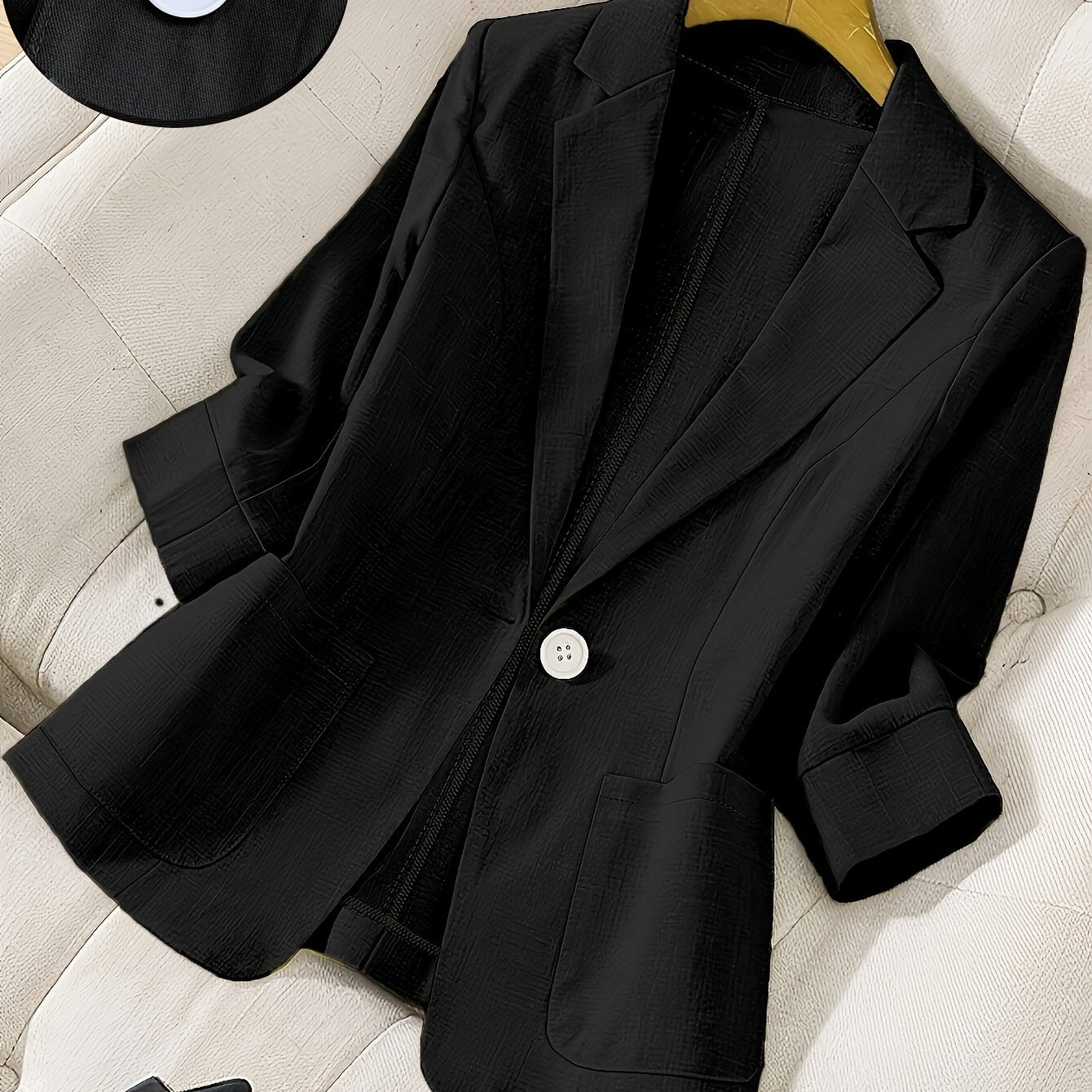 Camille — Soft Three-Quarter Sleeve Tailored Jacket