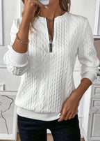 The Iris — Striped Quarter-Zip Sweater