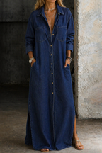 Delana — Denim Button Down Dress