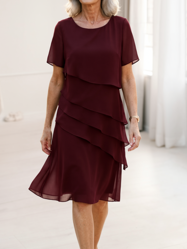Margaux — Layered Midi Dress for Effortless Elegance