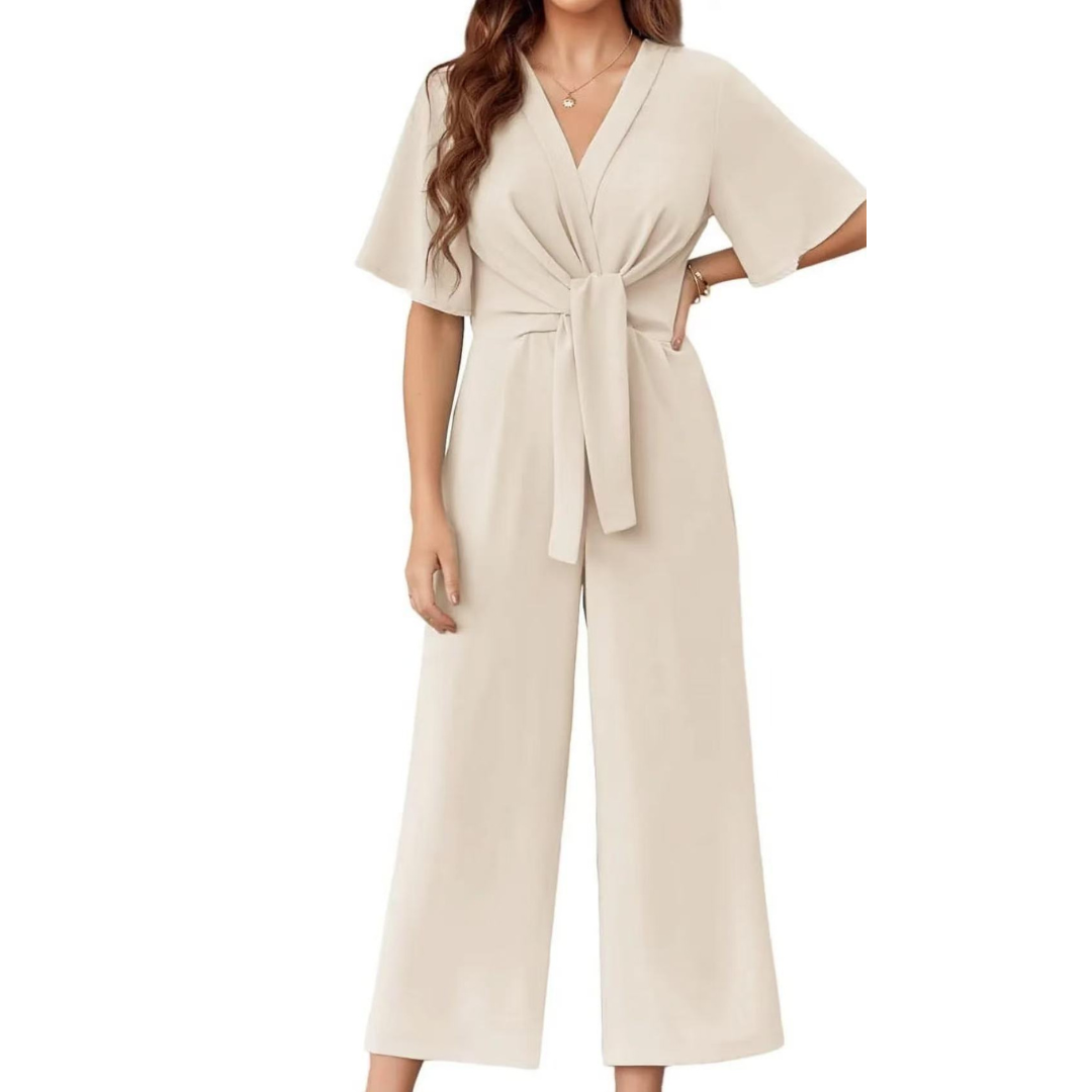 The Noémie — Tie-Knot Sleeveless Jumpsuit