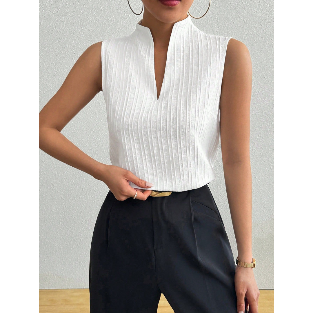 The Elodie — Sleeveless Stripe Knit Top
