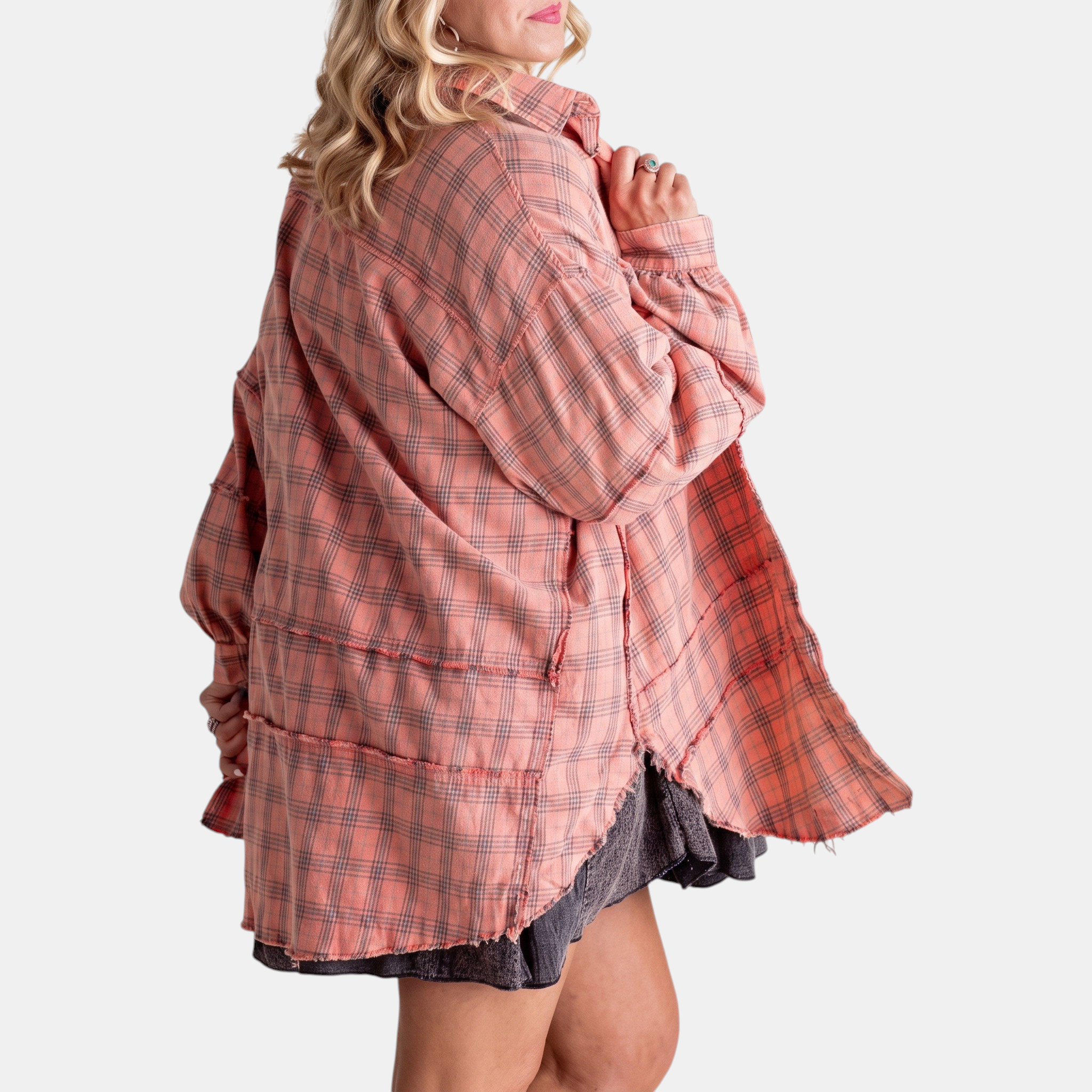 Joséphine — Raw Hem Flannel Shirt