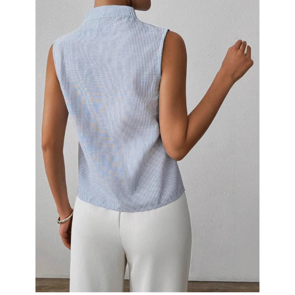 The Elodie — Sleeveless Stripe Knit Top