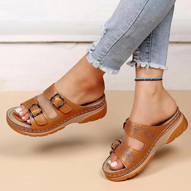 Seraphina — Strappy Comfortable Low-Heel Sandals