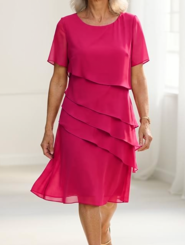 Margaux — Layered Midi Dress for Effortless Elegance