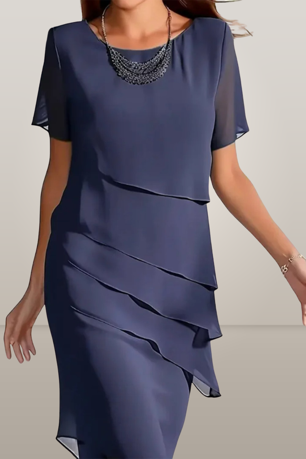 Margot — Ruffle Elegant Comfort Midi Dress